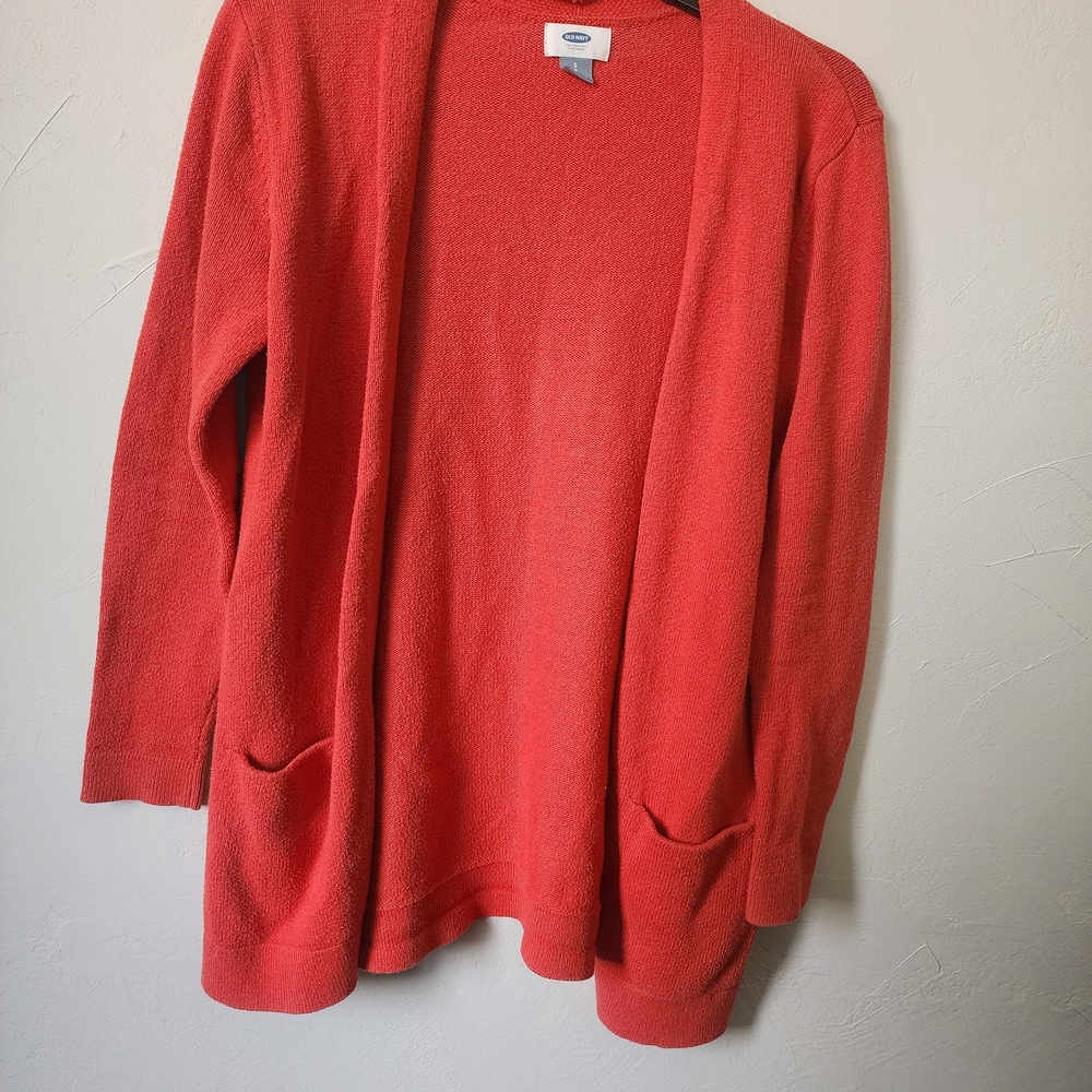 Women's Coral Open Front Sweater